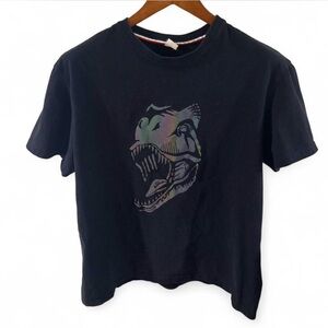Vintage Men’s Black T-Shirt Iridescent Dinosaur Graphic Size Large